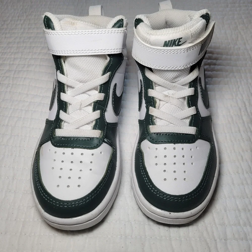 Nike Court Borough Mid 2 Kids Shoes‎ White Pro Green CD7783-119 Size 12C NWOT